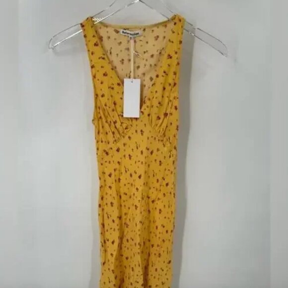 NWT Reformation Yellow Calix Floral Print Minidress size XS B1901 - Picture 5 of 8